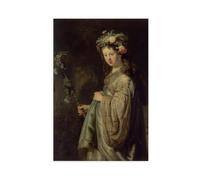 WCYB Flora by Rembrandt Prints Posters Canvas Deco Paintings Wall Art For Office Unframe 16" L X 24" W