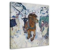 WCYB Galloping Horse by Edvard Munch Prints Posters Canvas Deco Paintings Wall Art For Office Living Room Frame 24" L X 24" W