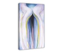 WCYB Grey Line With Black, Blue And Yellow by Georgia O'Keeffe Prints Posters Canvas Deco Paintings Wall Art For Office Living Room Frame 24" L X 36" W