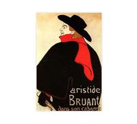 WCYB Henri De Toulouse-Lautrec - Aristide Bruant in His Cabaret Posters Prints Canvas Deco Paintings Wall Art Unframe 20" L X 30" W