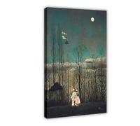 WCYB Henri Julien Félix Rousseau, French - Carnival Evening Prints Posters Canvas Deco Paintings Wall Art For Office Frame 24" L X 36" W