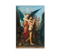 WCYB Hesiod And The Muse by Gustave Moreau Prints Posters Canvas Deco Paintings Wall Art For Office Living Room Unframe 20" L X 30" W