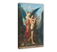 WCYB Hesiod And The Muse by Gustave Moreau Prints Posters Canvas Deco Paintings Wall Art For Office Living Room Frame 20" L X 30" W