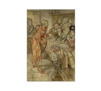 WCYB In Did Come The Strangest Figure by Arthur Rackham Prints Posters Canvas Deco Paintings Wall Art For Office Living Room Unframe 16" L X 24" W