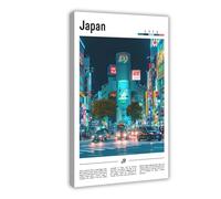 WCYB Japan Scenery Travel Posters Prints Canvas Deco Paintings Wall Art Hangable Frame 24" L X 36" W