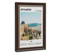 WCYB Jerusalem Israel Scenery Travel Prints Posters Canvas Deco Paintings Wall Art For Office Hangable Frame 16" L X 24" W