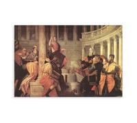 WCYB Jesus Among The Doctors In The Temple by Paolo Veronese Prints Posters Canvas Deco Paintings Wall Art For Office Unframe 20" L X 30" W