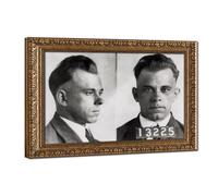 WCYB John Dillinger Mugshot Prints Posters Canvas Deco Paintings Wall Art For Office Hangable Frame 20" L X 30" W