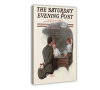 WCYB Knowledge Is Power, 1917 by Norman Rockwell Posters Prints Canvas Deco Paintings Wall Art Frame 24" L X 36" W