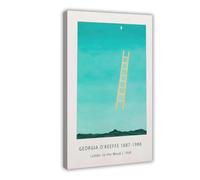 WCYB Ladder to The Moon, 1958 by Georgia Okeeffe Vintage Poster Prints Posters Canvas Deco Paintings Wall Art For Office Frame 24" L X 36" W
