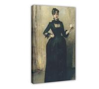 WCYB Lady with The Rose by John Singer Sargent Posters Prints Canvas Deco Paintings Wall Art Frame 12" L X 18" W