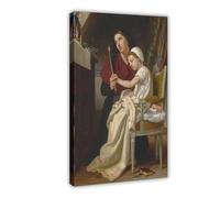 WCYB Le Voeu (The Vow) by William Adolphe Bouguereau Posters Prints Canvas Deco Paintings Wall Art Frame 24" L X 36" W