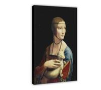WCYB Leonardo Da Vinci - The Lady with An Ermine (Cecilia Gallerani) Posters Prints Canvas Deco Paintings Wall Art Frame 12" L X 18" W