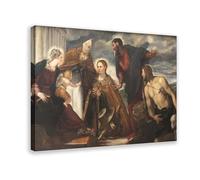 WCYB Madonna And Child with Saints by Jacopo Tintoretto Prints Posters Canvas Deco Paintings Wall Art For Office Frame 24" L X 36" W