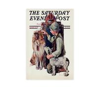WCYB Making Friends, 1929 by Norman Rockwell Prints Posters Canvas Deco Paintings Wall Art For Office Unframe 16" L X 24" W