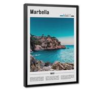 WCYB Marbella Spain Scenery Travel Posters Prints Canvas Deco Paintings Wall Art Hangable Frame 20" L X 30" W