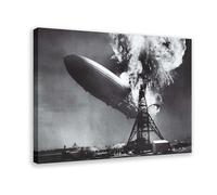 WCYB May 6, 1937 - Hindenburg Disaster Prints Posters Canvas Deco Paintings Wall Art For Office Living Room Frame 24" L X 36" W