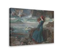 WCYB Miranda - The Tempest by John William Waterhouse Posters Prints Canvas Deco Paintings Wall Art Frame 24" L X 36" W