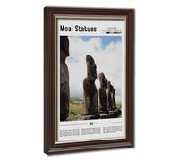 WCYB Moai Statues Easter Island Chile Scenery Travel Posters Prints Canvas Deco Paintings Wall Art Hangable Frame 24" L X 36" W