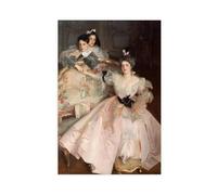 WCYB Mrs Carl Meyer And Her Children 1896 by John Singer Sargent Prints Posters Canvas Deco Paintings Wall Art For Office Unframe 12" L X 18" W