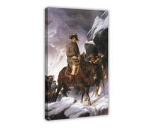 WCYB Napoleon Crossing The Alps by Paul Delaroche Napoleon Bonaparte Posters Prints Canvas Deco Paintings Wall Art Frame 24" L X 36" W