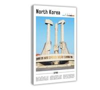 WCYB North Korea Scenery Travel Prints Posters Canvas Deco Paintings Wall Art For Office Hangable Frame 20" L X 30" W