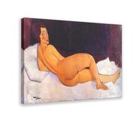 WCYB Nude Looking over Her Right Shoulder by Amedeo Modigliani Prints Posters Canvas Deco Paintings Wall Art For Office Frame 12" L X 18" W