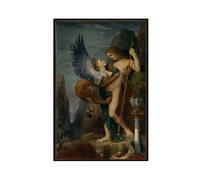 WCYB Oedipus And The Sphinx by Gustave Moreau Prints Posters Canvas Deco Paintings Wall Art For Office Living Room Unframe 20" L X 30" W