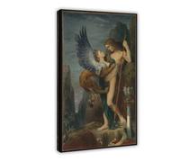 WCYB Oedipus And The Sphinx by Gustave Moreau Prints Posters Canvas Deco Paintings Wall Art For Office Living Room Frame 12" L X 18" W