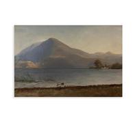 WCYB On The Hudson by Albert Bierstadt Posters Prints Canvas Deco Paintings Wall Art Unframe 24" L X 36" W