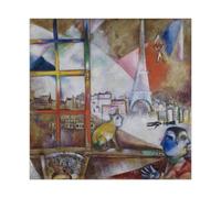 WCYB Paris through The Window by Marc Chagall Prints Posters Canvas Deco Paintings Wall Art For Office Unframe 20" L X 20" W