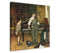WCYB Piano Tuner, 1947 by Norman Rockwell Posters Prints Canvas Deco Paintings Wall Art Frame 16" L X 16" W