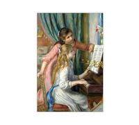 WCYB Pierre-auguste Renoir Impressionism Two Young Girls at The Piano, 1892 Prints Posters Canvas Deco Paintings Wall Art For Office Unframe 16" L X 24" W