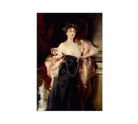 WCYB Portrait of Helen Vincent, Viscountess Dâ€™Abernon by John Singer Sargent Prints Posters Canvas Deco Paintings Wall Art For Office Unframe 12" L X 18" W