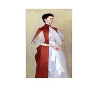 WCYB Portrait of Mrs Robert Harrison 1886 by John Singer Sargent Prints Posters Canvas Deco Paintings Wall Art For Office Living Room Unframe 20" L X 30" W