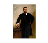 WCYB Portrait of Theodore Roosevelt by John Singer Sargent Posters Prints Canvas Deco Paintings Wall Art Unframe 12" L X 18" W