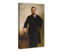 WCYB Portrait of Theodore Roosevelt by John Singer Sargent Prints Posters Canvas Deco Paintings Wall Art For Office Frame 12" L X 18" W