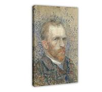 WCYB Post-Impressionism Vincent Van Gogh - Self-Portrait, 1887 Posters Prints Canvas Deco Paintings Wall Art Frame 24" L X 36" W