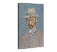 WCYB Post-Impressionism Vincent Van Gogh - Self-Portrait with Grey Felt Hat,1887 Prints Posters Canvas Deco Paintings Wall Art For Office Frame 24" L X 36" W