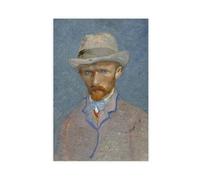 WCYB Post-Impressionism Vincent Van Gogh - Self-Portrait with Grey Felt Hat,1887 Prints Posters Canvas Deco Paintings Wall Art For Office Living Room Unfra