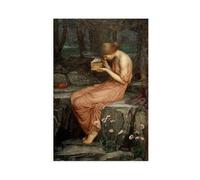 WCYB Psyche Opening The Golden Box by John William Waterhouse Posters Prints Canvas Deco Paintings Wall Art Unframe 20" L X 30" W