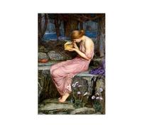 WCYB Psyche Opening The Golden Box by John William Waterhouse Prints Posters Canvas Deco Paintings Wall Art For Office Unframe 24" L X 36" W