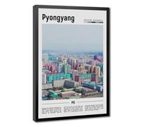 WCYB Pyongyang North Korea Scenery Travel Prints Posters Canvas Deco Paintings Wall Art For Office Hangable Frame 8" L X 12" W