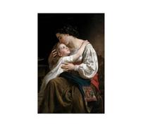 WCYB Raising Her Up by William Adolphe Bouguereau Prints Posters Canvas Deco Paintings Wall Art For Office Living Room Unframe 24" L X 36" W
