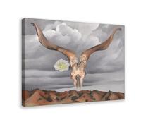 WCYB Ram's Head, White Hollyhock-Hills by Georgia O'Keeffe Prints Posters Canvas Deco Paintings Wall Art For Office Living Room Frame 20" L X 30" W