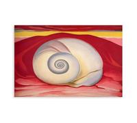 WCYB Red Hill And White Shell Art by Georgia O'Keeffe Prints Posters Canvas Deco Paintings Wall Art For Office Unframe 12" L X 18" W