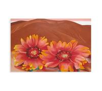 WCYB Red Hills with Flowers by Georgia O'Keeffe Prints Posters Canvas Deco Paintings Wall Art For Office Unframe 12" L X 18" W