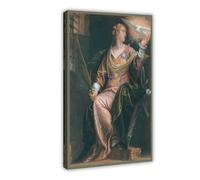 WCYB Saint Catherine of Alexandria in Prison by Paolo Veronese Prints Posters Canvas Deco Paintings Wall Art For Office Frame 16" L X 24" W