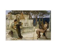 WCYB Sappho And Alcaeus by Sir Lawrence Alma-Tadema Prints Posters Canvas Deco Paintings Wall Art For Office Living Room Unframe 16" L X 24" W