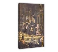 WCYB Scuola Di San Rocco Utolso Vacsora by Jacopo Tintoretto Prints Posters Canvas Deco Paintings Wall Art For Office Frame 20" L X 30" W